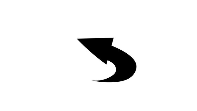 Animated Glowing Arrow Pointer Bouncing on White Background Loop