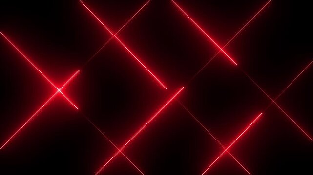 vibrant abstract background featuring dynamic neon line patterns in shades of  . Neon laser lines animation with black background