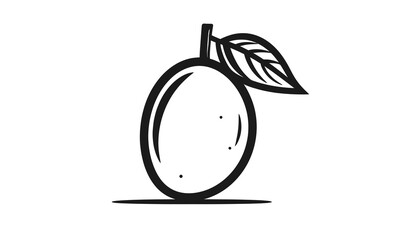 Black and white mango illustration. © Baskara