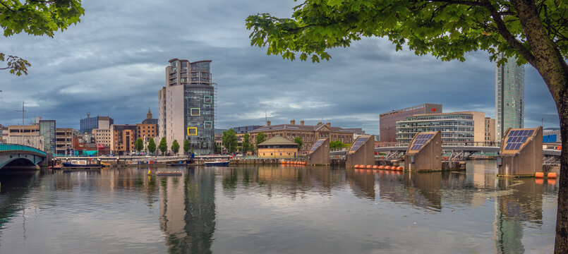 Queens Quay riverside, Belfast, Northern Ireland, UK