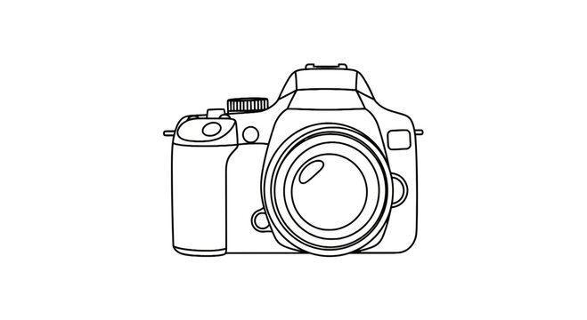 Digital slr camera with lens outline