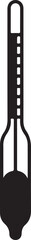 Naklejka premium Brewing Hydrometer Black Silhouette Isolated on White Background.