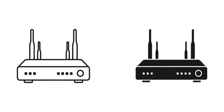 Wireless router with antennas against a white background during a studio shoot emphasizing connectivity and technology concepts