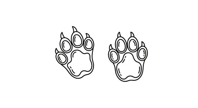 Animal paw prints with sharp claws