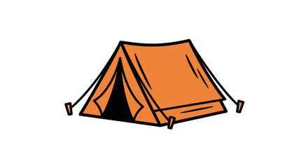 Classic orange camping tent for outdoor adventure © vasq