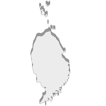 3D map dimension - continent North America country Grenada