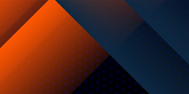 Abstract geometric dark blue and orange square theme overlap background modern simple nice good