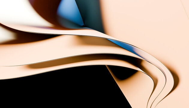 Abstract 3D render of smooth flowing curves and shadows