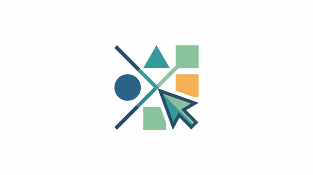 Abstract geometric shapes with a cursor pointer