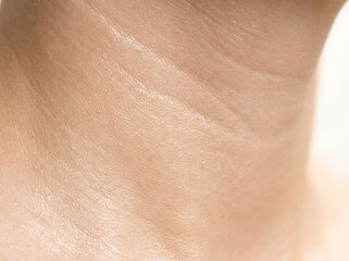 Fototapeta premium Detail of skin texture on a human neck