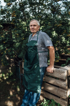 Gardener in garden