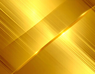 Obraz premium Abstract Golden Metallic Brushed Texture Background with Diagonal Light Streaks.