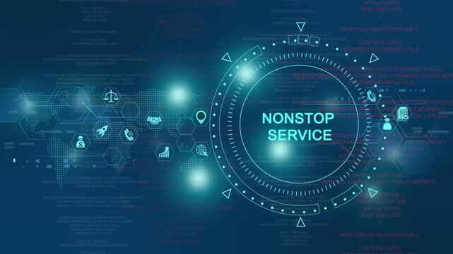 Nonstop service digital hud interface with global network connectivity and data analytics motion digital interface
