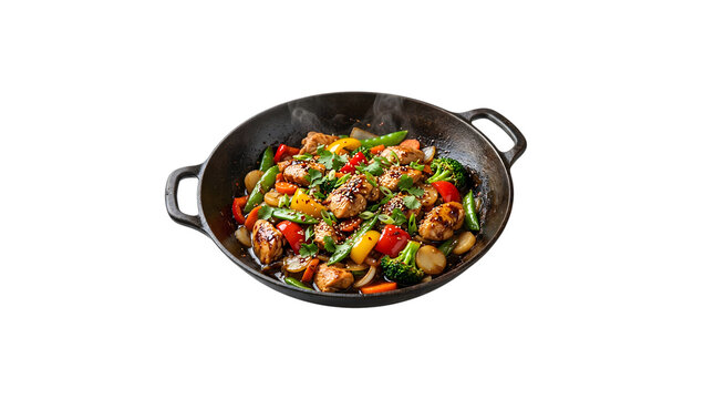 Wok stir fry with chicken and vegetables