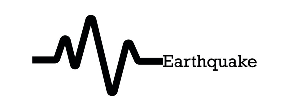 Earthquake icon. seismogram for seismic measurement