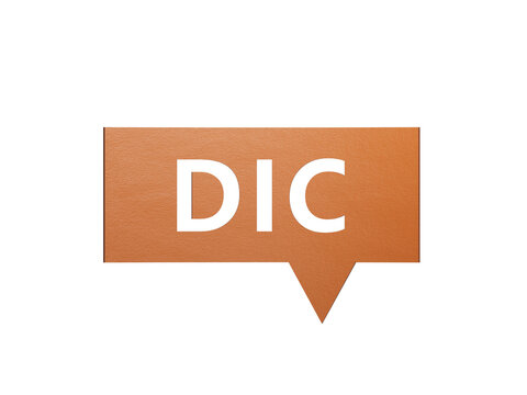 The word dic is written on Speech Bubble. Medical concept.Minimalist Abstract Design With White Cut Out Paper.Supports PNG files with transparent backgrounds.