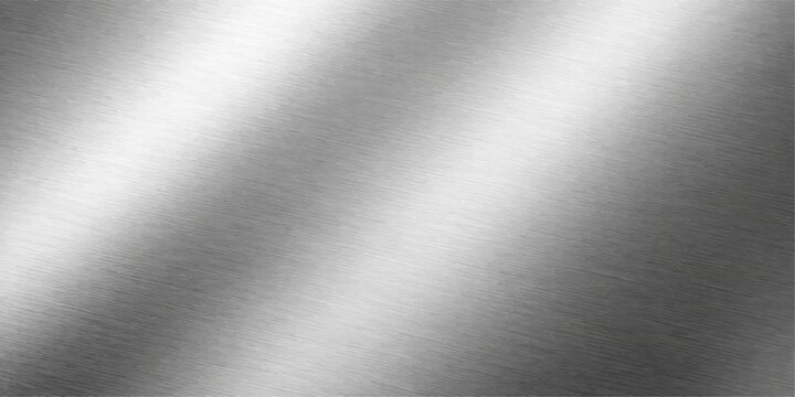 Brushed silver metal texture background shiny steel surface smooth gradient industrial design pattern