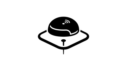 Fototapeta premium Smart Home Device Icon: Wireless Sensor with Wi-Fi Signal