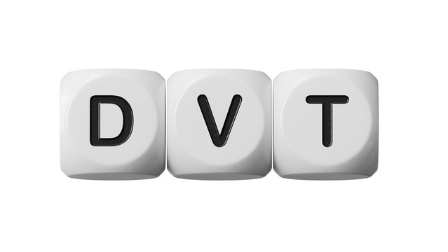 DVT the word is written on wooden dice.close up of wooden dice,Business Concept.Supports PNG files with transparent backgrounds.