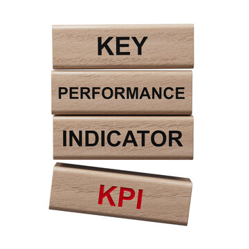 wooden blocks with KPI KEY Performance Indicator word. Business concept.Copy space.Supports PNG files with transparent backgrounds.