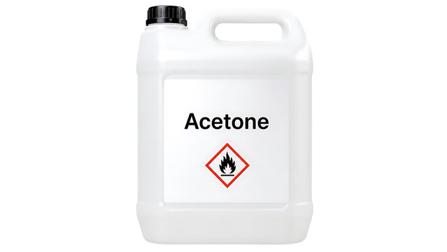 Acetone Jerrycan with Handle on Transparent Background