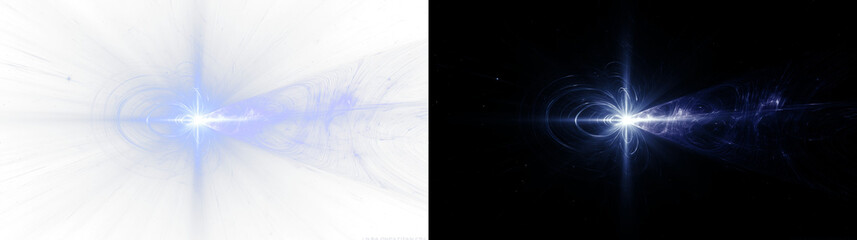 Abstract blue light flare with glowing energy trails. Futuristic space nebula, ethereal particle explosion and cosmic speed effect for science technology banner, digital background © PNG