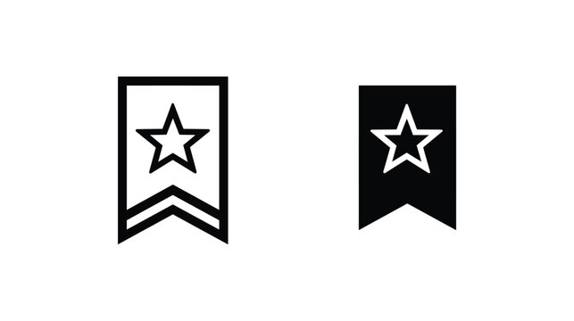 Favorite icon design with star and banner graphic shapes