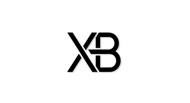 Stylish black interlocking letters XB initials logo.