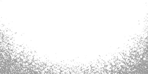 Obraz premium Grunge grain texture overlay with curved speckled pattern, monochrome dust splatter vector design for distressed backdrop.