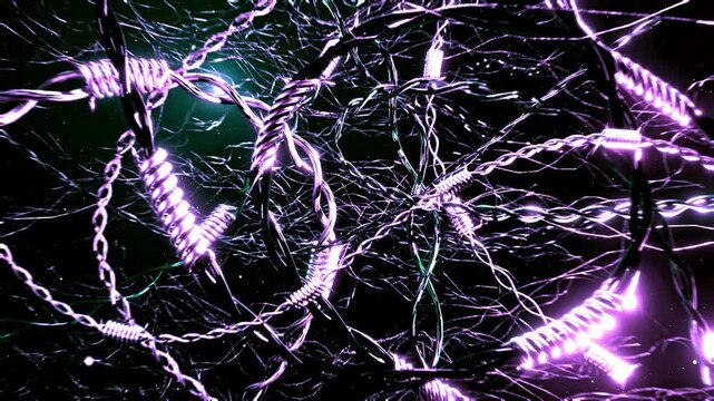 Organic Neural Web Pink Abstract Metallic Sci-Fi Seamless 4K Loop