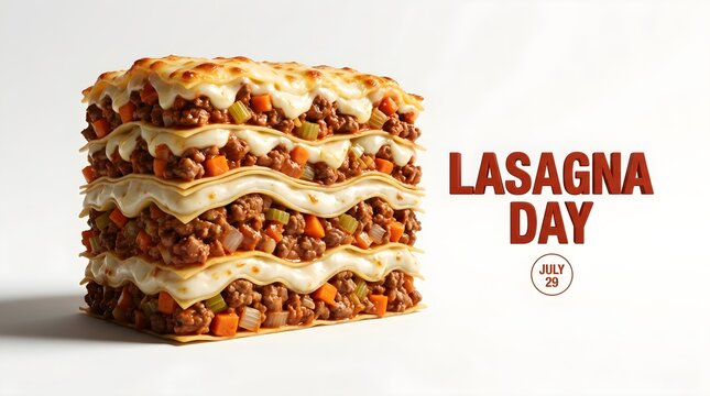 Delicious lasagna, Italian food, meat pasta dish, layered cuisine