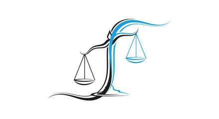 Obraz premium Stylized legal scales of justice logo design.