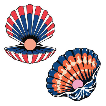 Seashell SVG Bundle | Pearl Oyster, Nautilus Shell & Ocean Shell Clipart, Beach Cut Files for Cricut, Silhouette, PNG, DXF, EPS