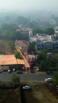 Vertical Aerial View of Shri Swami Samarth Math in Khopoli, Maharashtra