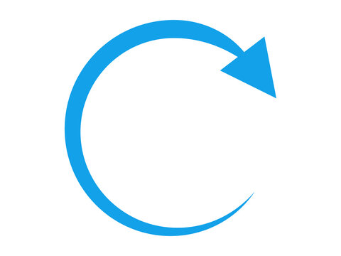 Blue Circular Arrow PNG Isolated on Transparent Background