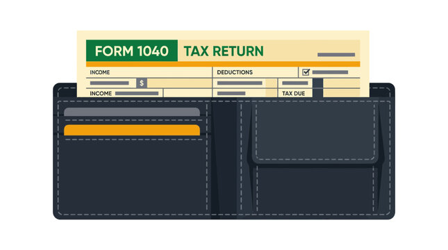 Form 1040 Tax Return in Wallet - Financial Planning