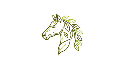 Horse head leaf mane logo © Tamyisgank