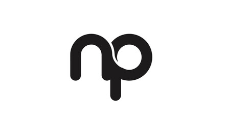 Minimalist black lowercase np monogram logo © Tamyisgank