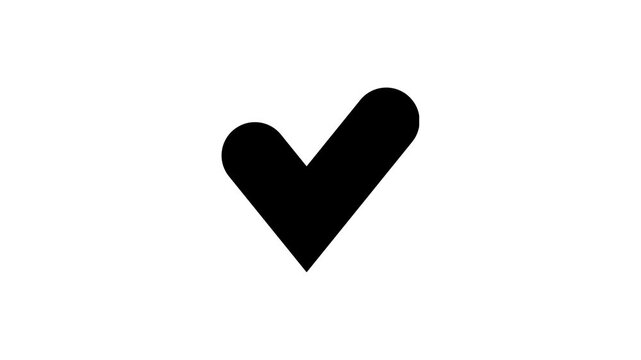 Animated Green Check Mark Success Icon on White Background