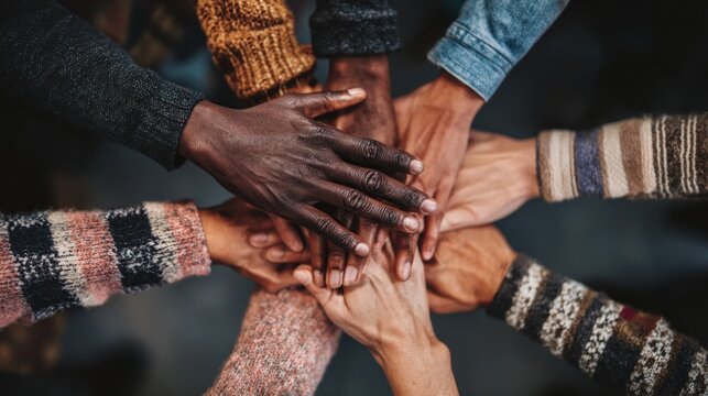 Diverse hands in a circle (1)