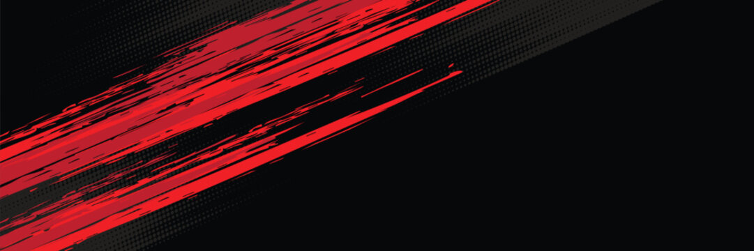 Dynamic black and red grunge halftone abstract background with diagonal brush stroke texture  modern edgy design suitable for sports posters  gaming banners  racing themes  digital ads  n high-energy