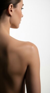 Beautiful woman shoulder and neck with perfect skin. Skincare, cosmetics and beauty product application target. Spa, health, wellness concept.