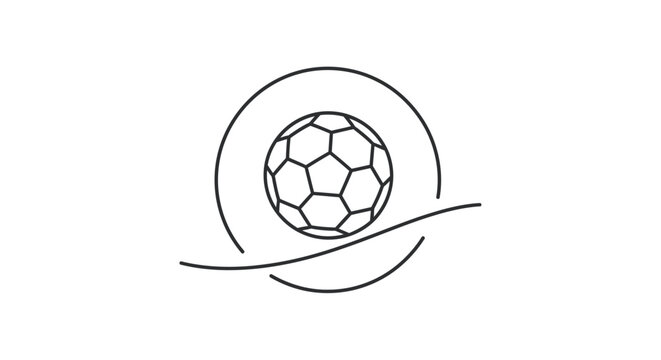 Minimalist soccer ball icon with abstract lines and circle