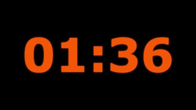Glowing 1 minute 45 second countdown animation timer, Dynamic 105 second Countdown Animation Engaging Timer Visuals for Events 4k video.