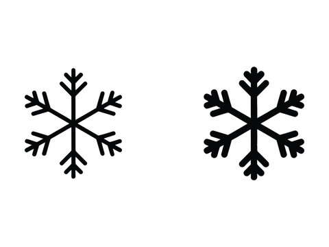 Snowflake Weather Outline and Filled Winter Icon