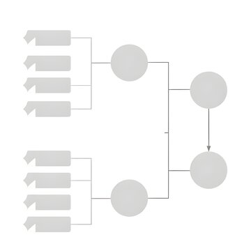Blank sports tournament bracket flowchart diagram template