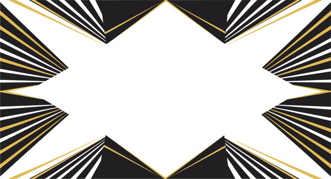 Abstract geometric frame with black and yellow lines