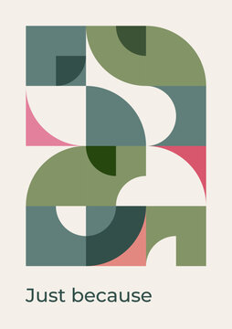 Contemporary Abstract Just Because Greeting Card for Stationery Friendship Notes and Wall Art