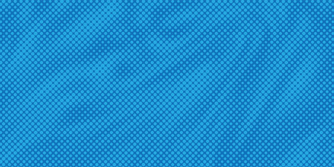 Cyan blue pop art background with halftone polka dots in retro comic style © Abd