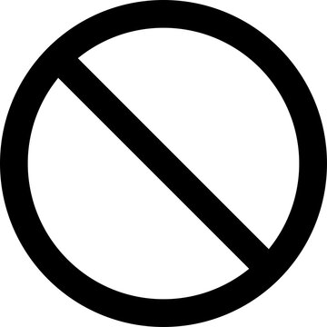 Prohibition sign. No symbol icon. isolated on transparent background	
